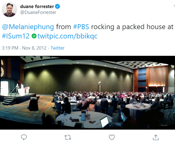 Melanie Phung speaking to a packed house about enterprise SEO at PBS (2012)